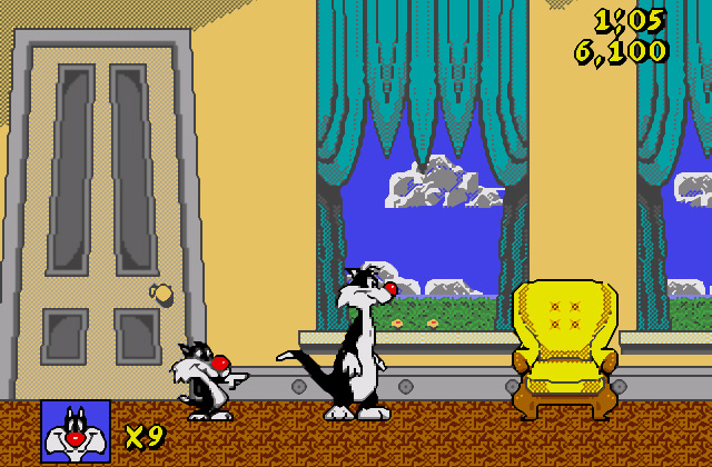 Скриншот игры Sylvester And Tweety In Cagey Capers