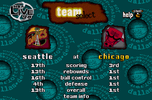 Скриншот игры NBA live 98